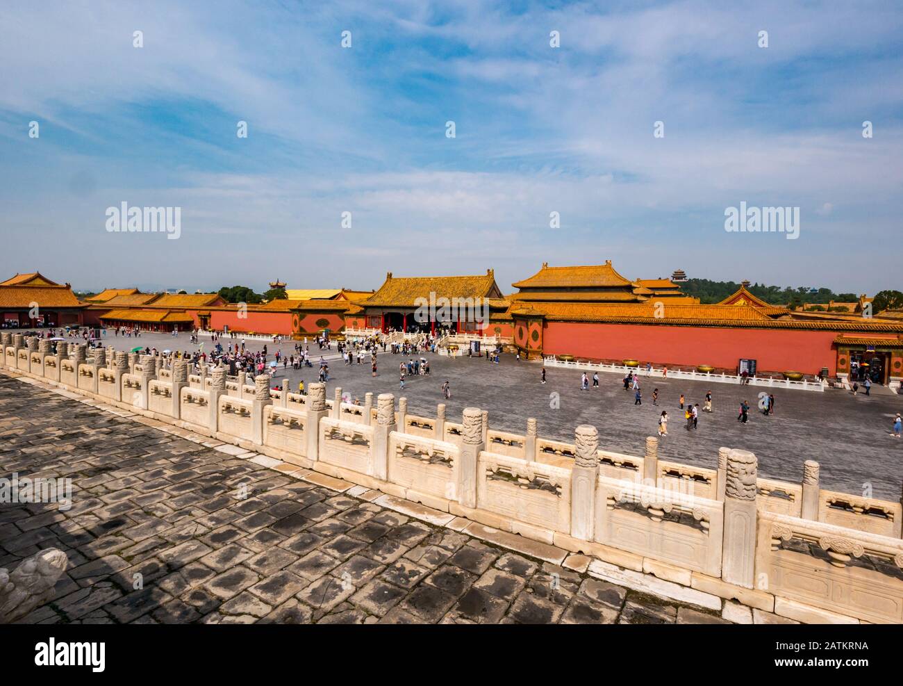 Blick auf das Tor der himmlischen Reinheit (Qianqingmen), Den Äußeren Gerichtshof, Verbotene Stadt, Peking, Volksrepublik China, Asien Stockfoto