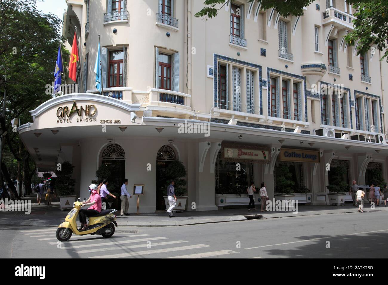 Grand Hotel Saigon, Historisches Hotel, Kolonialarchitektur, Dong Khoi Street, Ho-Chi-Minh-Stadt, Saigon, Vietnam, Asien Stockfoto