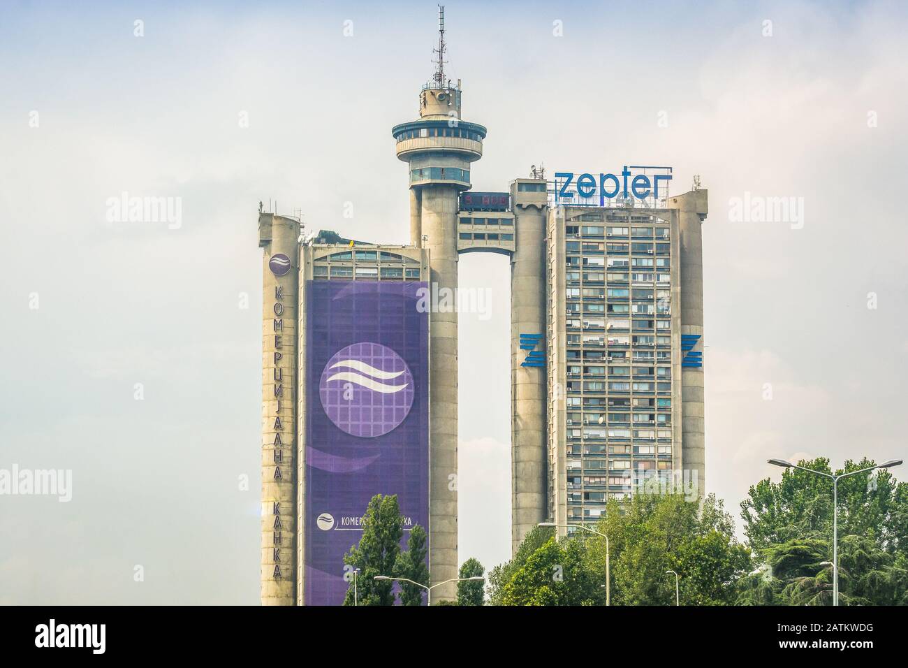 Belgrad, Serbien - 08. August 2014. Genex-Turm von Mihajlo Mitrovic Stockfoto