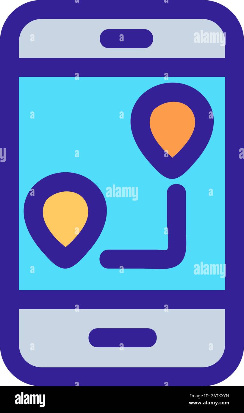 Festlegung der Pfad der Vektor icon. Isolierte Kontur symbol Abbildung ...