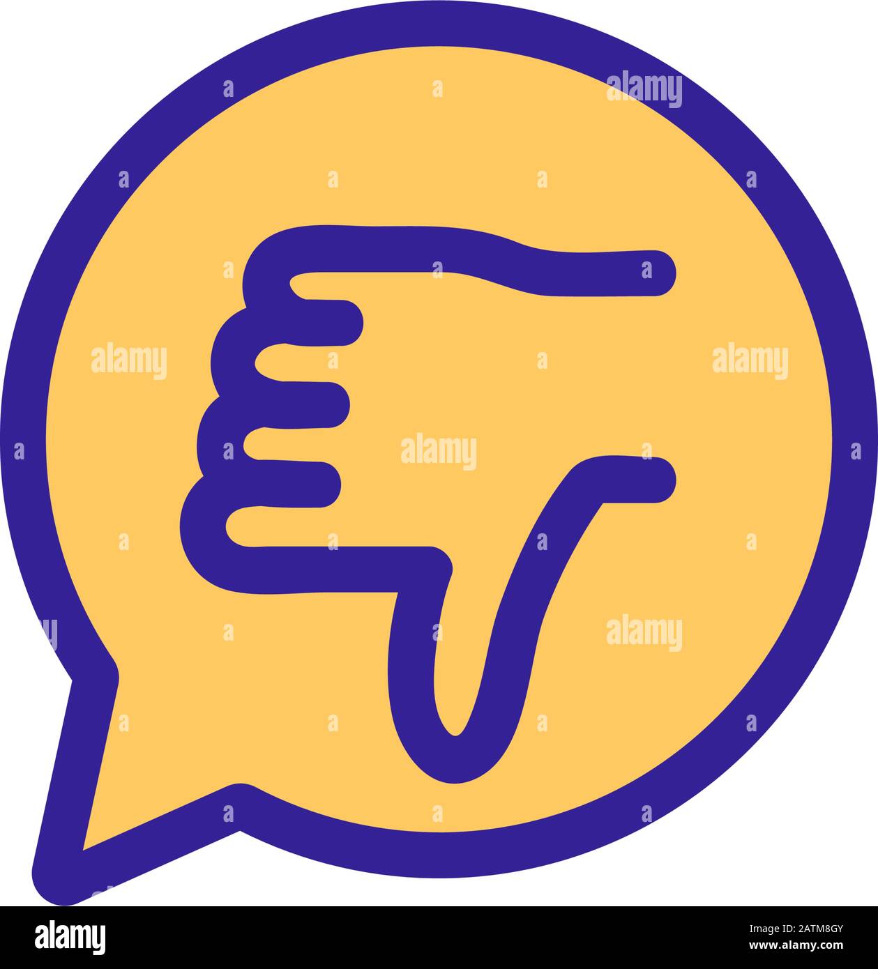 Vektor des Negativ-Gutachtensymbols. Isolierte Darstellung des Kontursymbols Stock Vektor