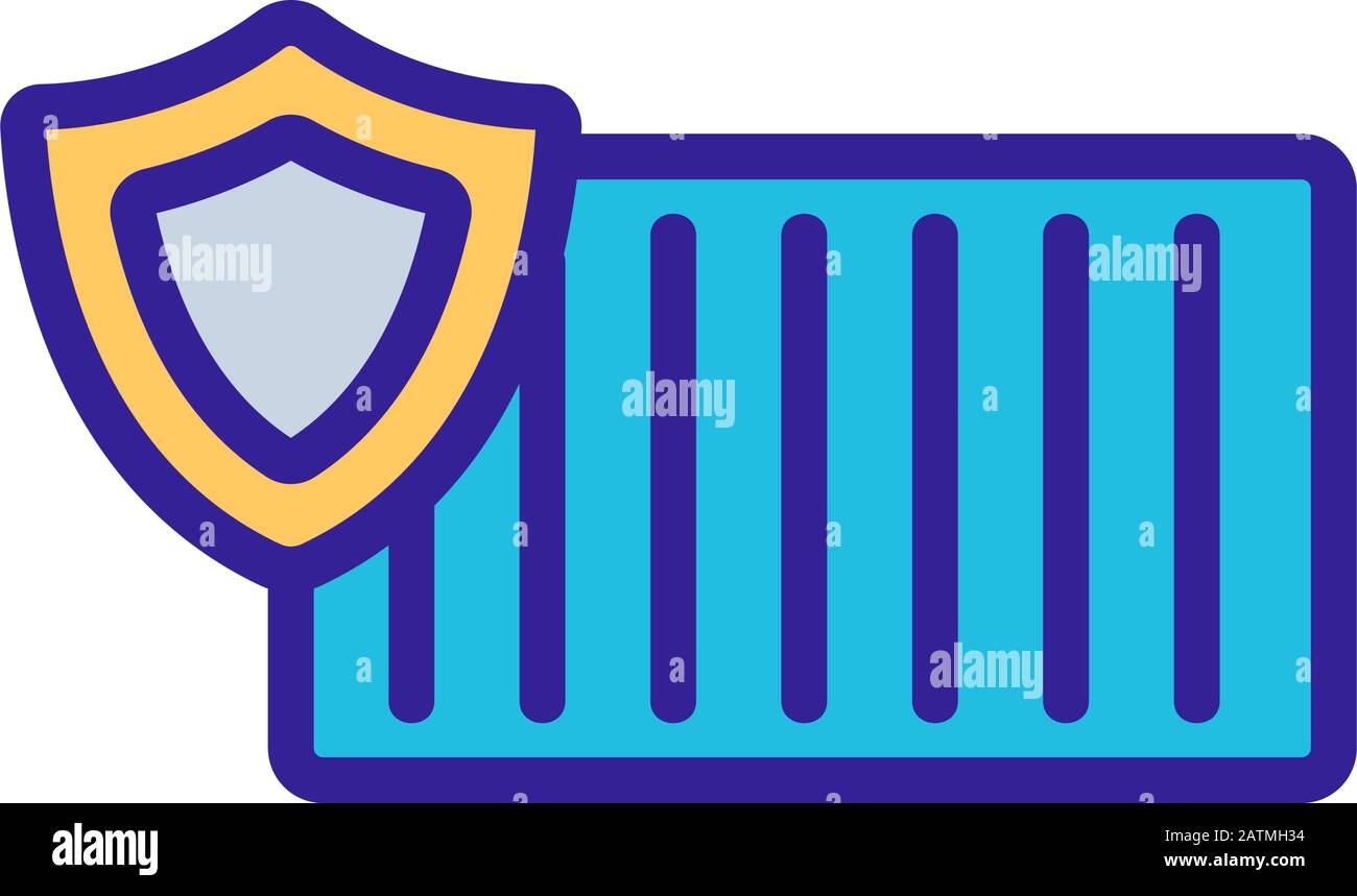 Schützen Sie den Container mit Vektorsymbonen. Isolierte Darstellung des Kontursymbols Stock Vektor