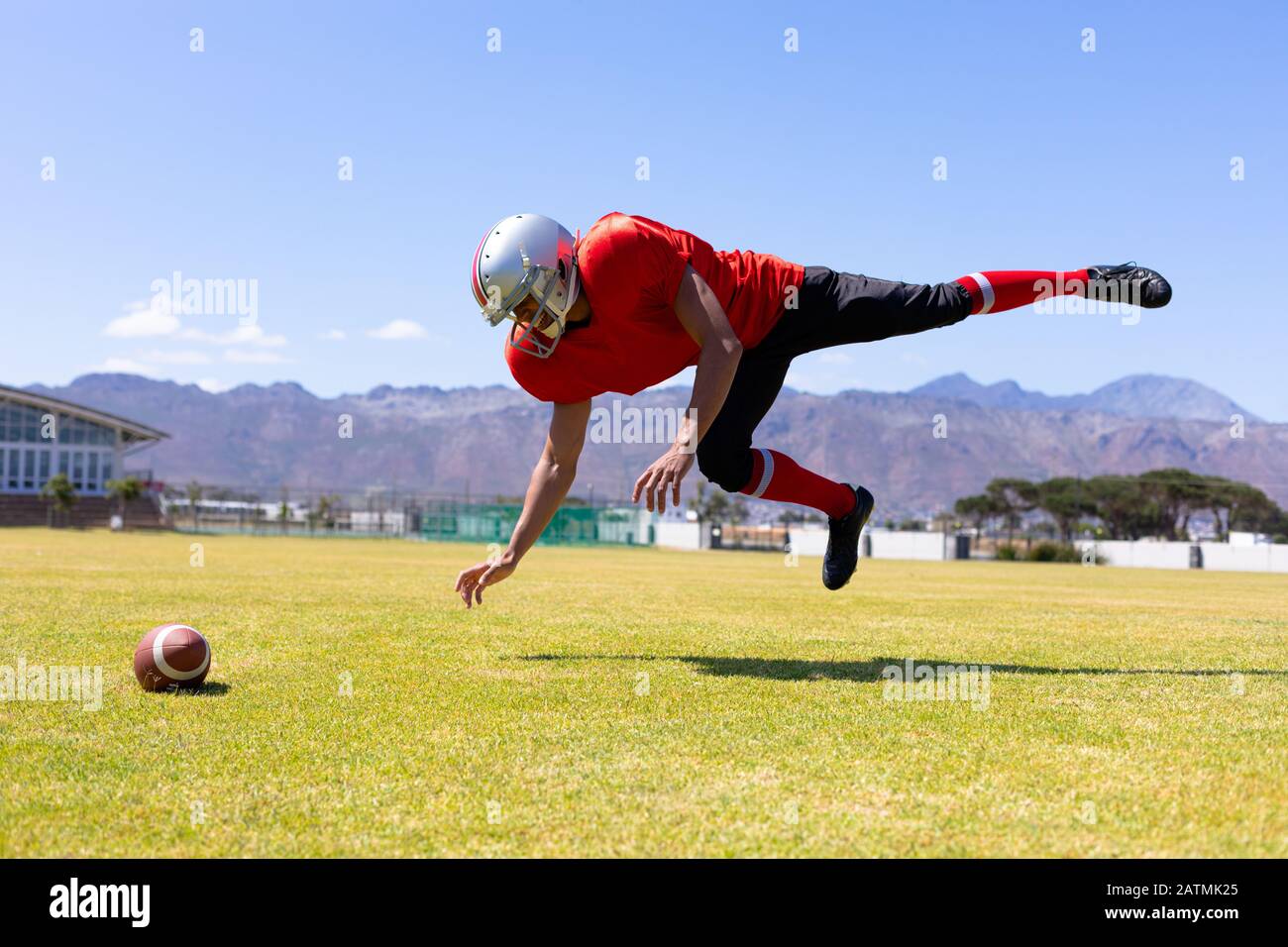 Fußball-Football-Spieler Stockfoto