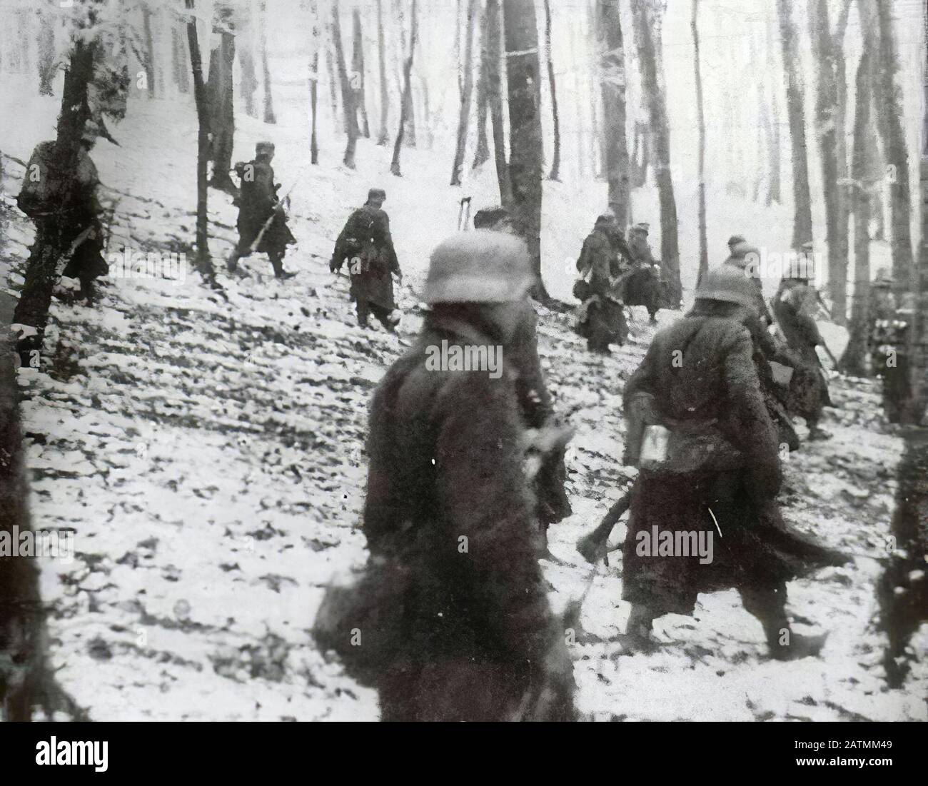 Die Bulgenschlacht, auch als Ardennengegenoffensive bezeichnet, fand vom 16. Dezember 1944 bis zum 25. Januar 1945 statt Stockfoto