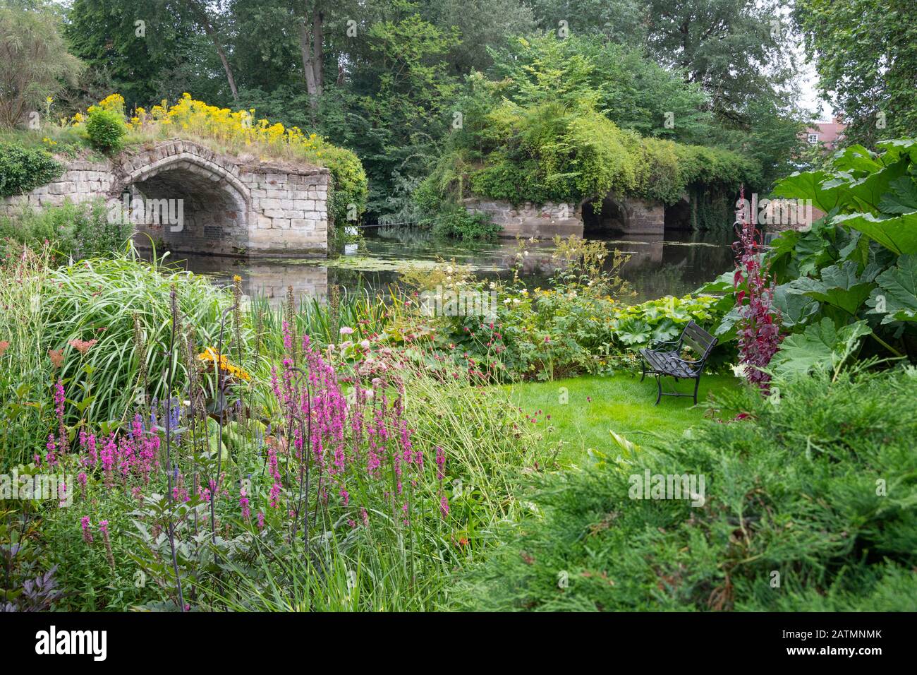 The Mill Garden and River Avon, Warwick, Warwickshire, England Stockfoto