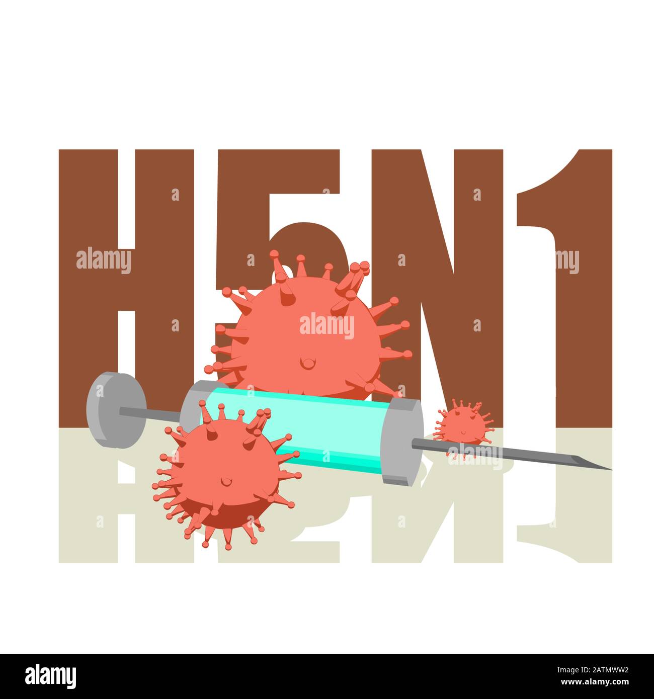 H5N1-Virus und Spritze Stock Vektor