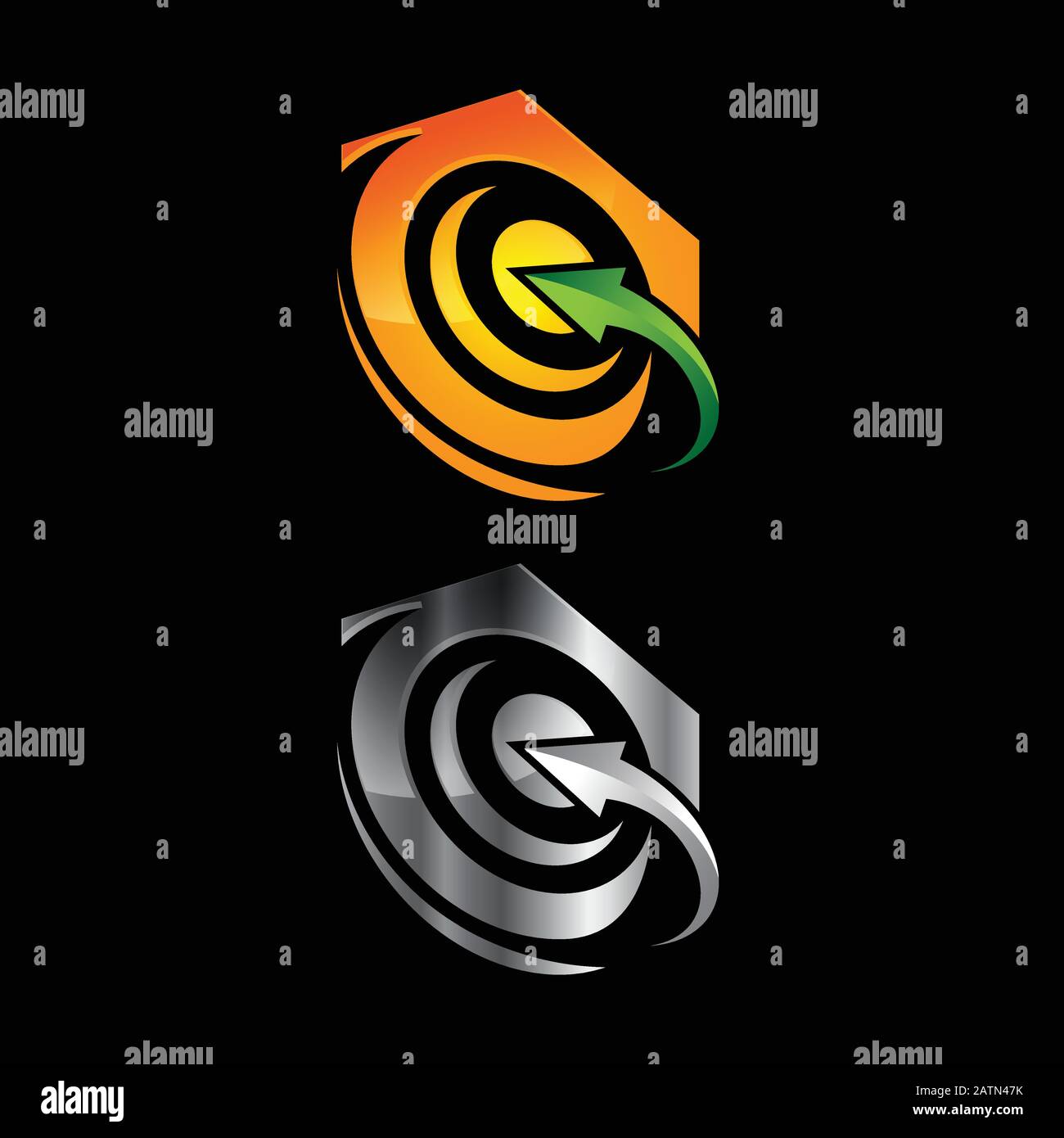 Logo-Vorlage für abstrakte Kreise. Runder Ringkreis und Infinity-Loop-Symbol, Technologiesymbol, Kreislinien-Logo. Firmenlogo Transport Stock Vektor