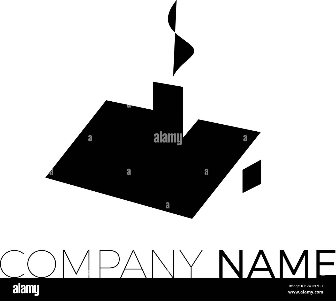 Vektor abstraktes Dach des Hauses, mit Trichter und Rauchschornstein Stock Vektor