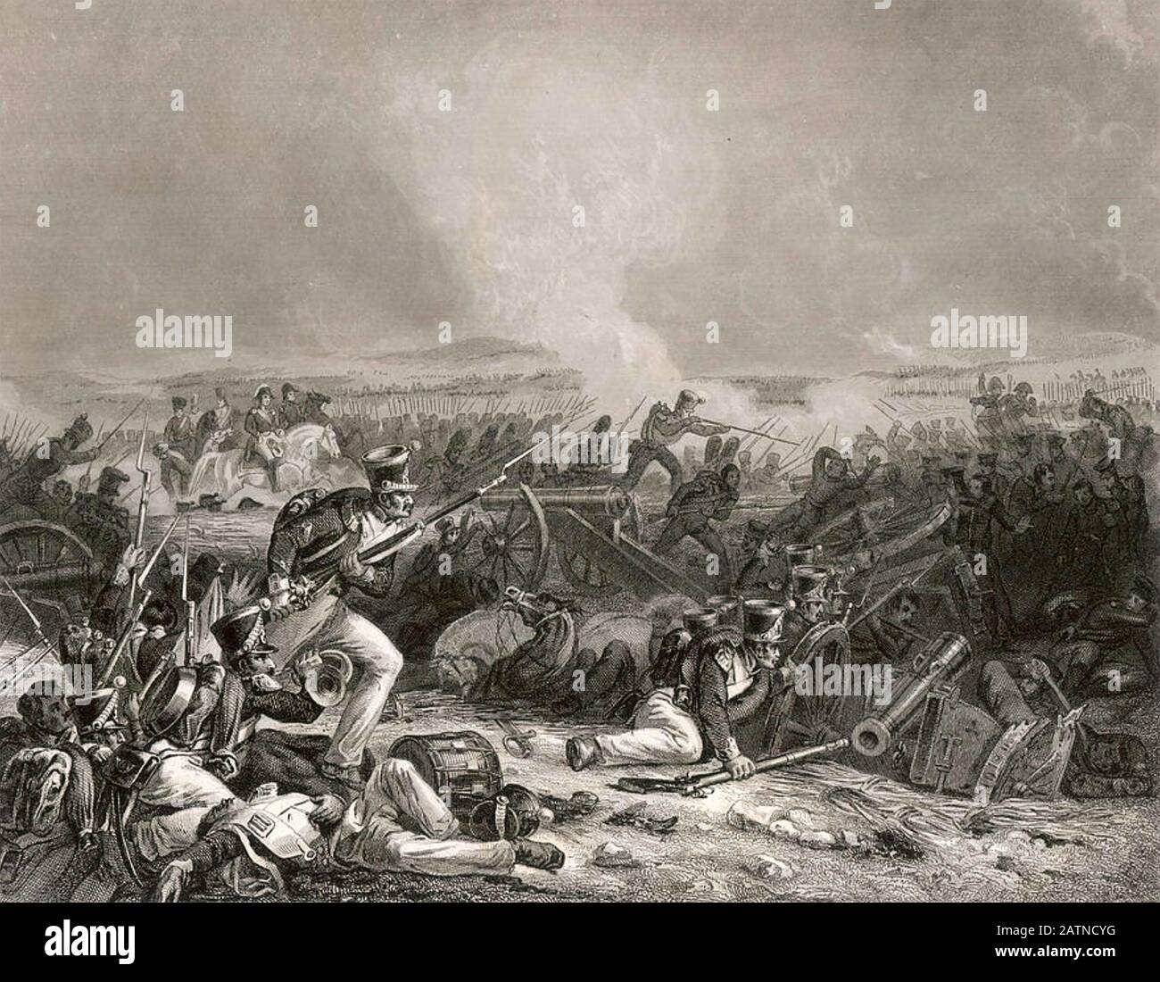 Schlacht VON MOSKAU September 1812 während der Invasion Napoleons in Russland mit französischen Soldaten auf der linken Seite Stockfoto