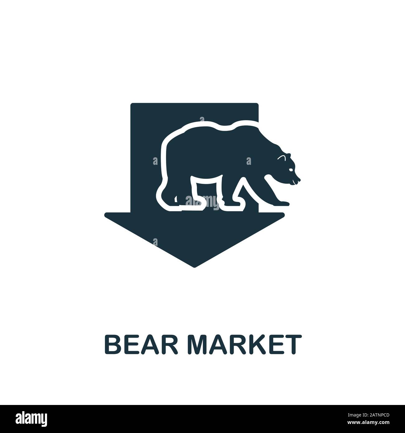 Symbol für den Bärenmarkt. Kreatives Elementdesign aus der Kollektion der Börsenkymbole. Pixel Perfect Bear Marktsymbol für Webdesign, Apps, Software und Druck Stockfoto
