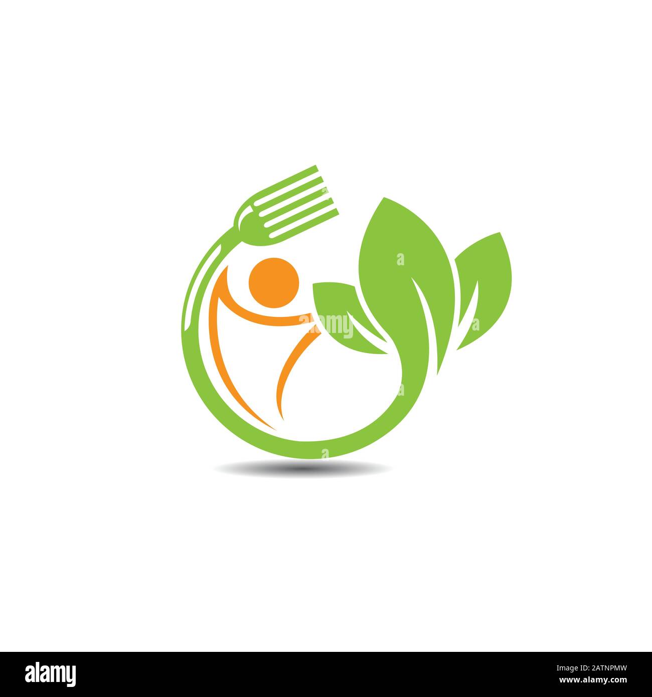 Grünes Blattlogo. Logo für natürliche und organische Lebensmittel. Umweltfreundliches Symbol. Symbol Ökologie.EPS 10 Stock Vektor