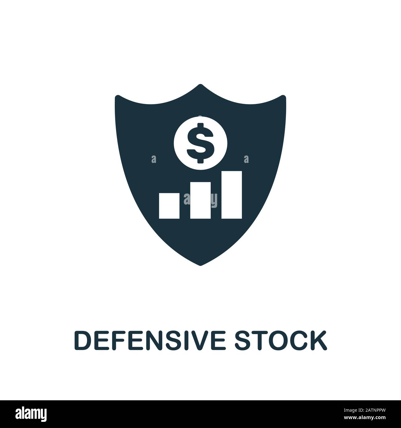 Defensive Stock. Kreatives Elementdesign aus der Kollektion der Börsenkymbole. Pixel Perfect Defensive Stock Icon für Webdesign, Apps, Software Stockfoto