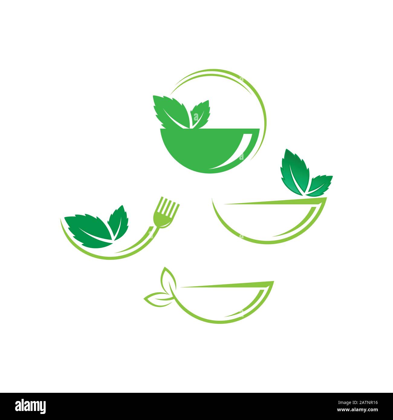 Grünes Blattlogo. Logo für natürliche und organische Lebensmittel. Umweltfreundliches Symbol. Symbol Ökologie.EPS 10 Stock Vektor