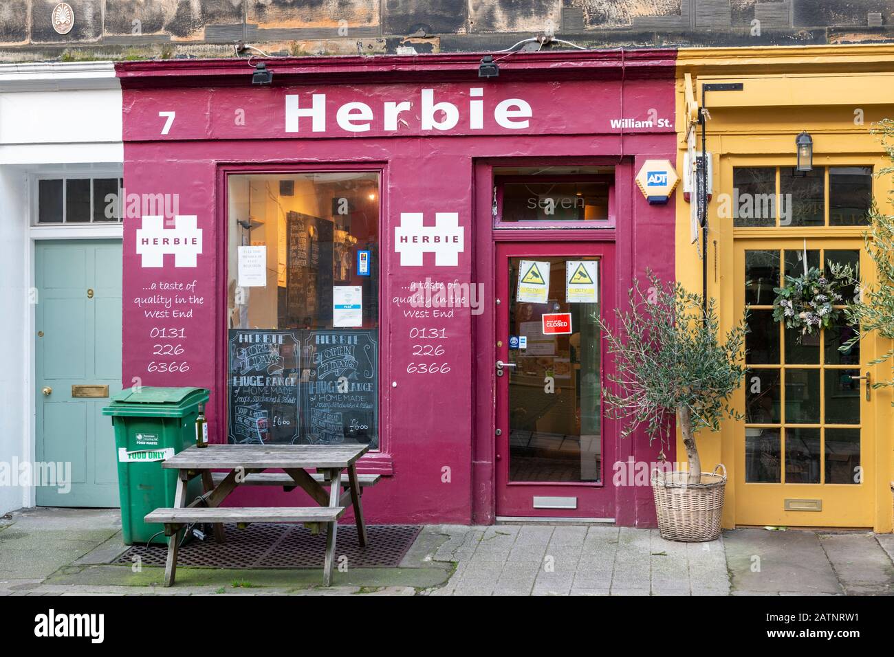 Herbie West End, ein Backwaren- und Brötchengeschäft, in der William Street im West End von Edinburgh, Schottland, Großbritannien Stockfoto
