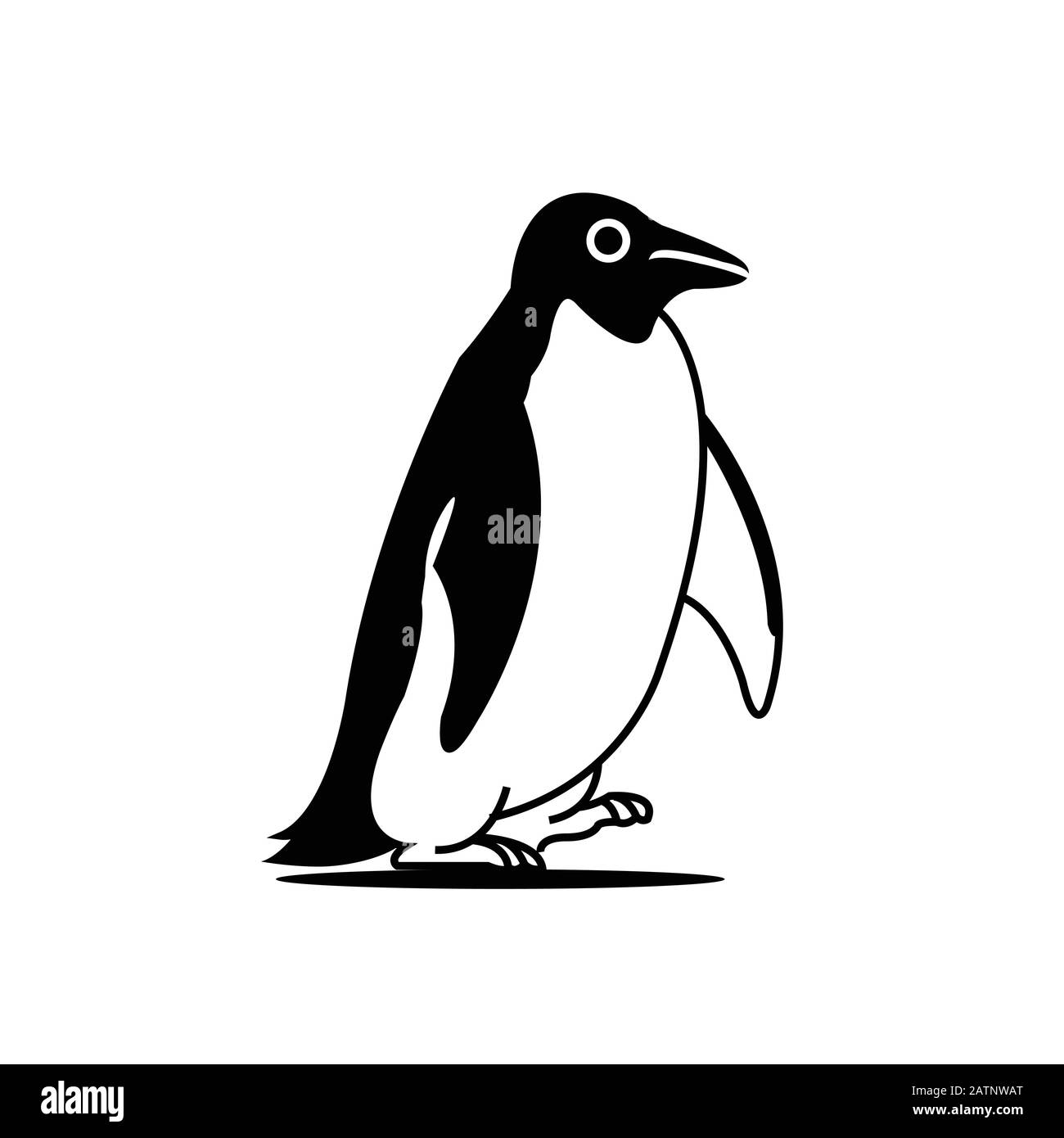 Cartoon-Ikone Pinguin: Tier des Winters. Isoliertes Design. Vektorgrafiken Stock Vektor