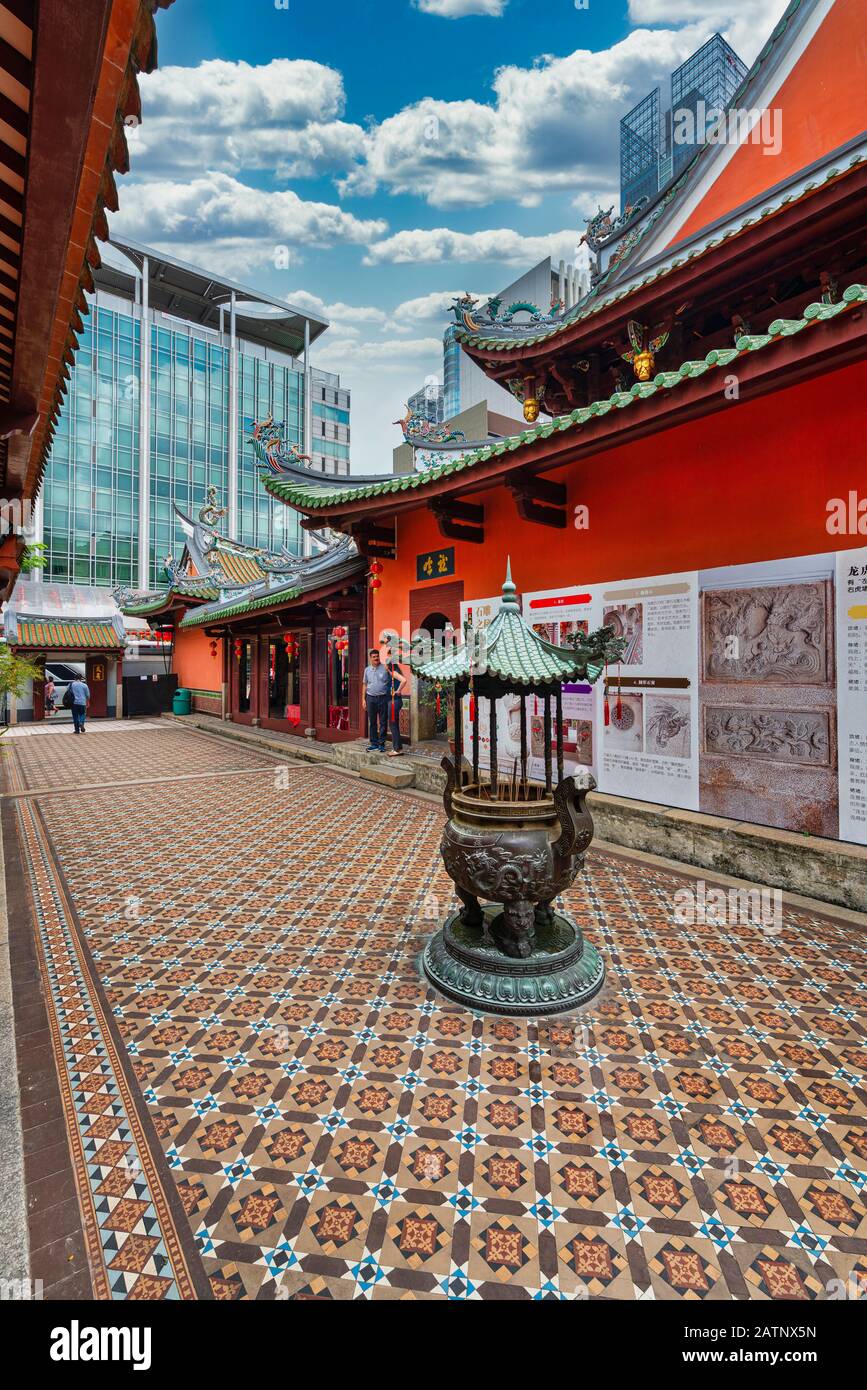 Singapur. Januar 2020. Der Innenhof im Thia Hock Keng Tempel in Singapur Stockfoto