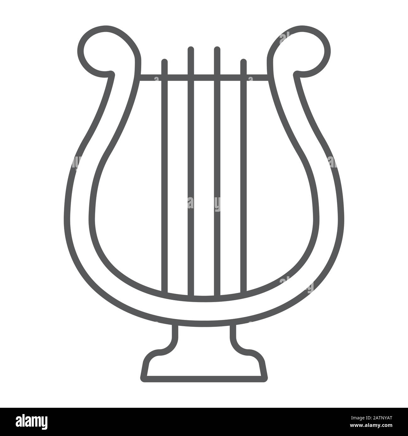 Harfe Thin Line Icon, ST patrick's Day und Musik, Lyre-Zeichen, Vektorgrafiken, ein lineares Muster auf weißem Hintergrund, eps 10. Stock Vektor Harfe Thin Line Icon, ST patrick's Day und Musik, Lyre-Zeichen, Vektorgrafiken, ein lineares Muster auf weißem Hintergrund, eps 10. Stock Vektor