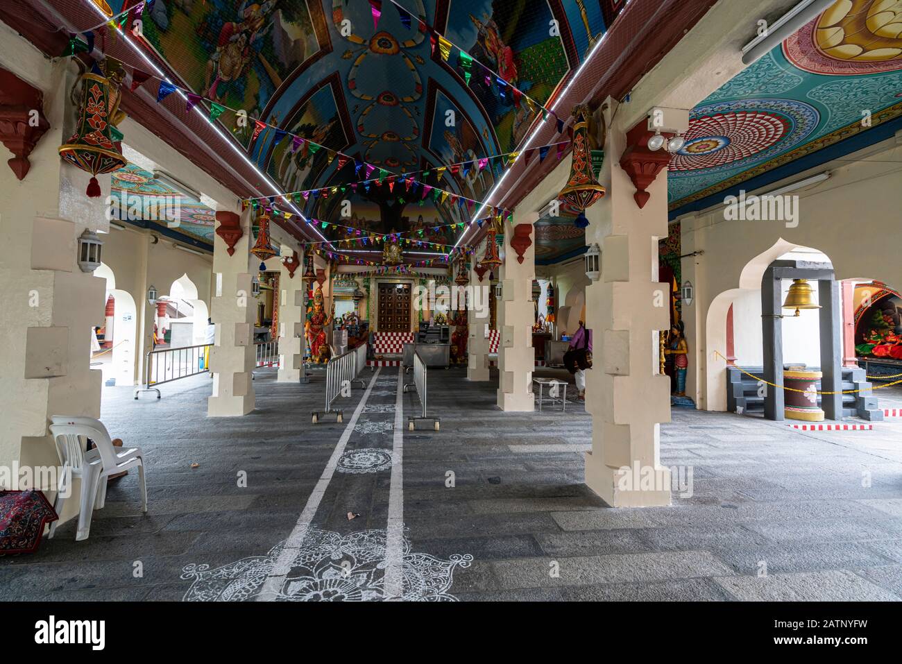 Singapur. Januar 2020. Ein Innenblick auf den Sri Mariamman-Tempel Stockfoto