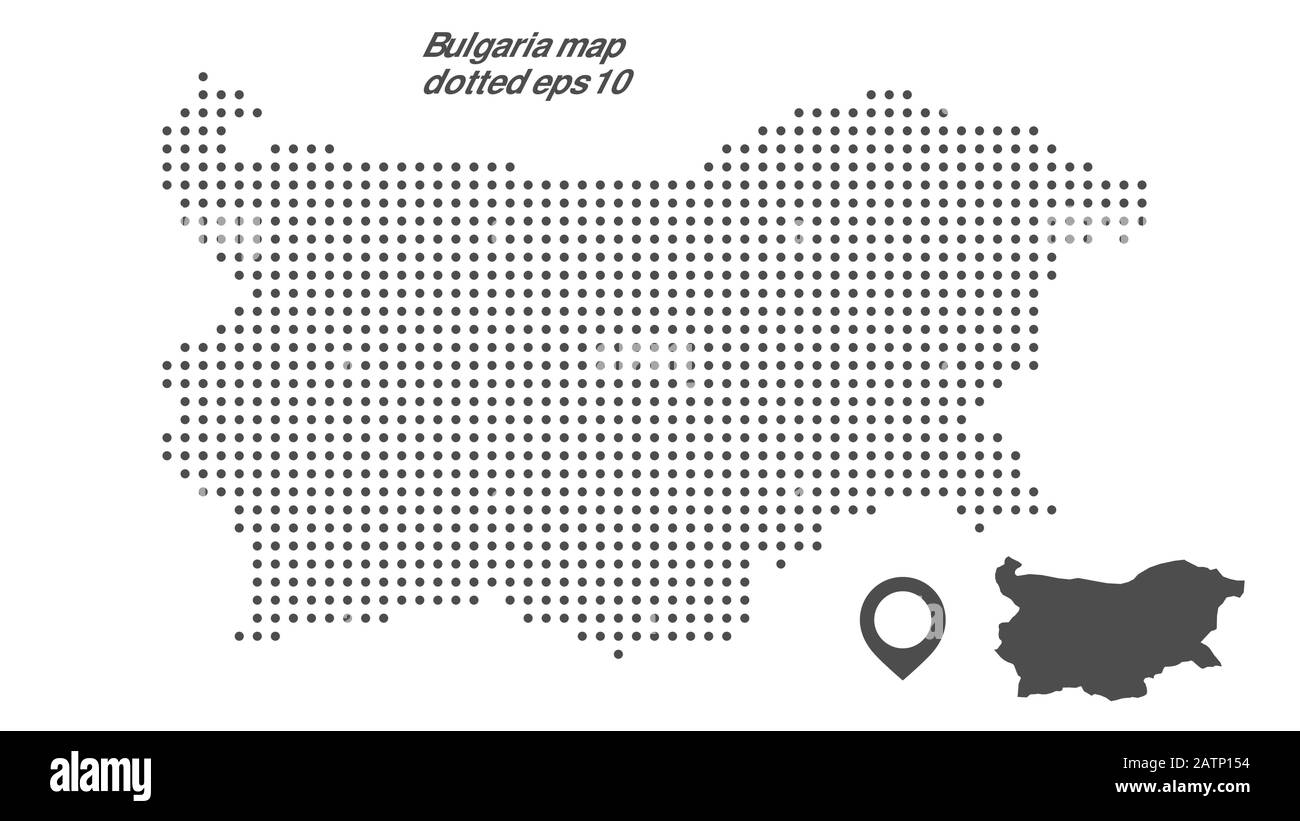 Bulgarien Karte gepunktete Vektorhintergrund. Abbildung für Technologiedesign oder Infografiken. Isoliert auf weißem Hintergrund. Darstellung des Bewegungsvektors Stock Vektor