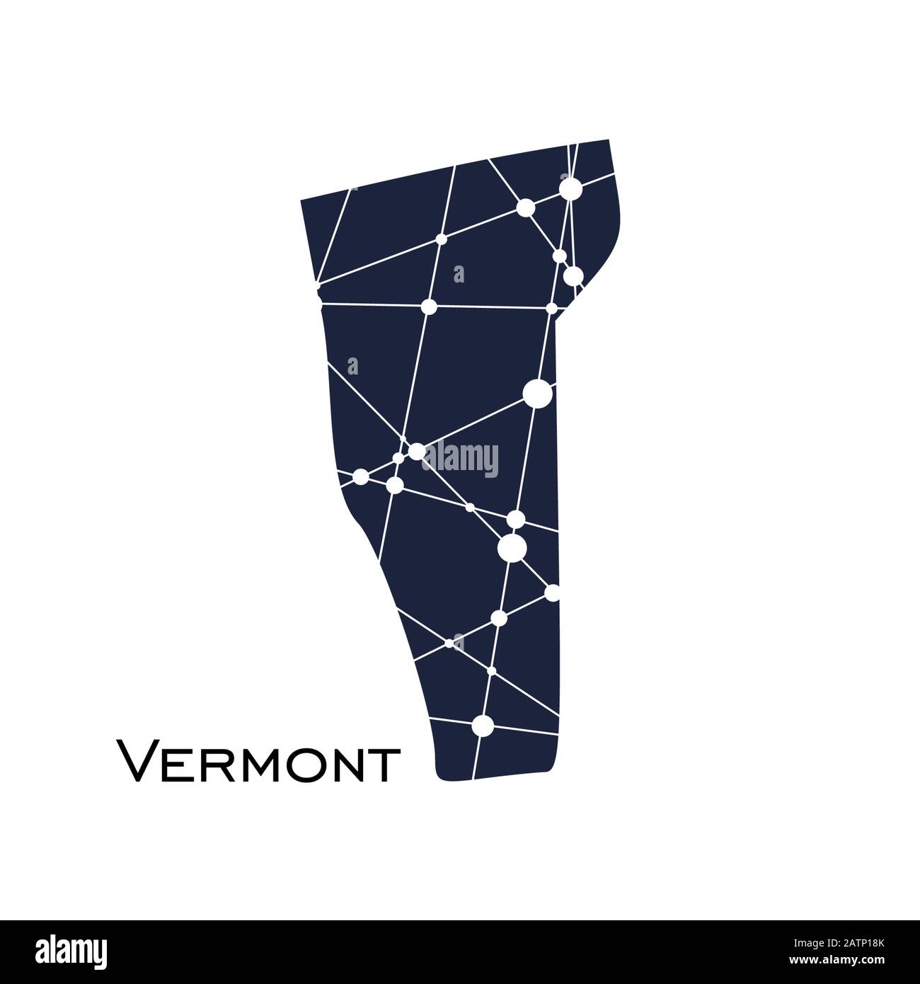 Karte des Bundesstaates Vermont Stock Vektor
