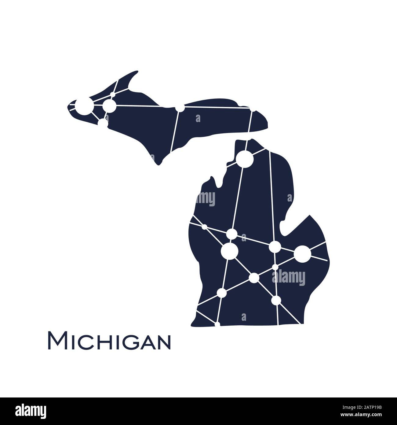 Michigan State Map Stock Vektor