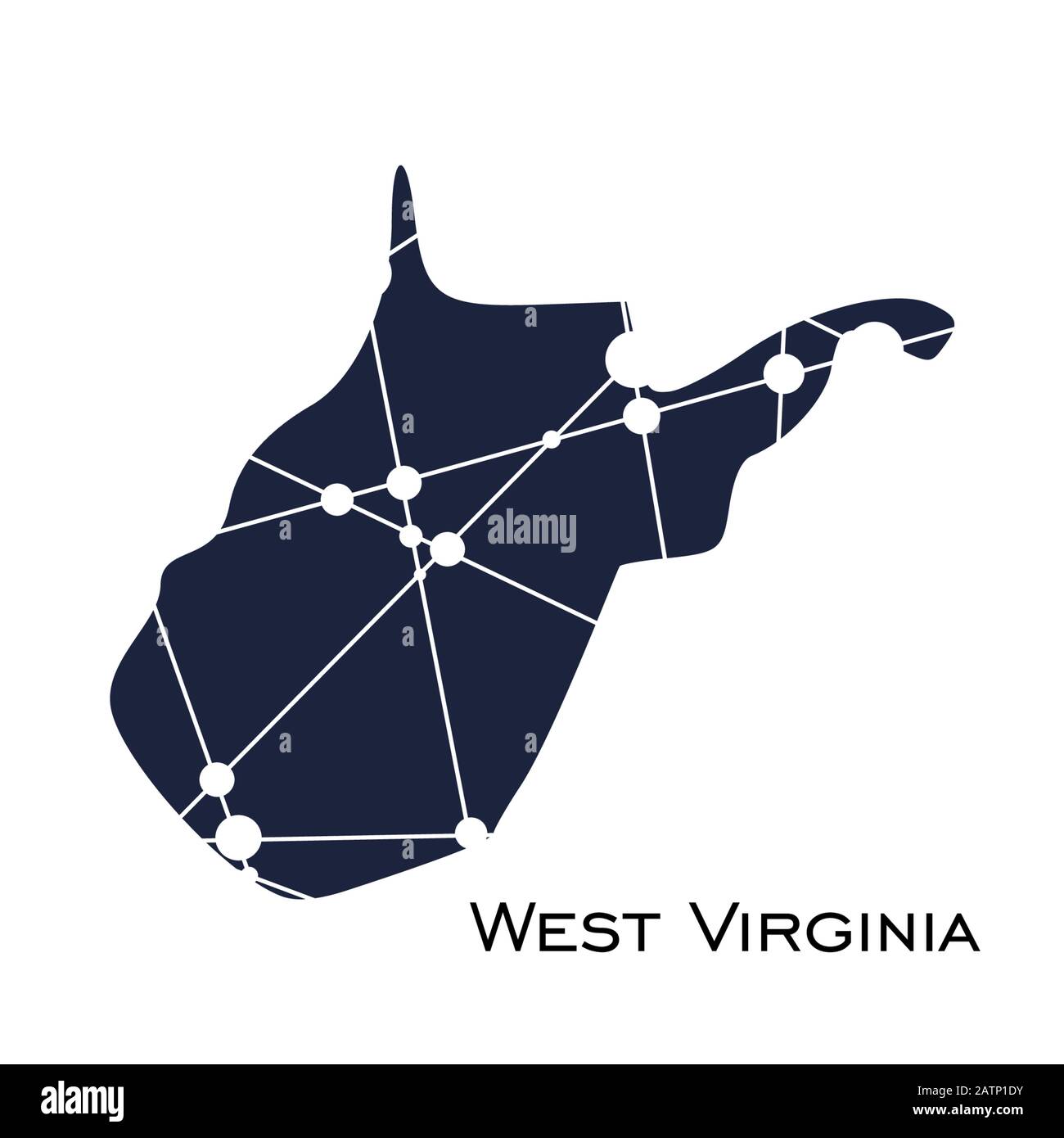 West Virginia State map Stock Vektor