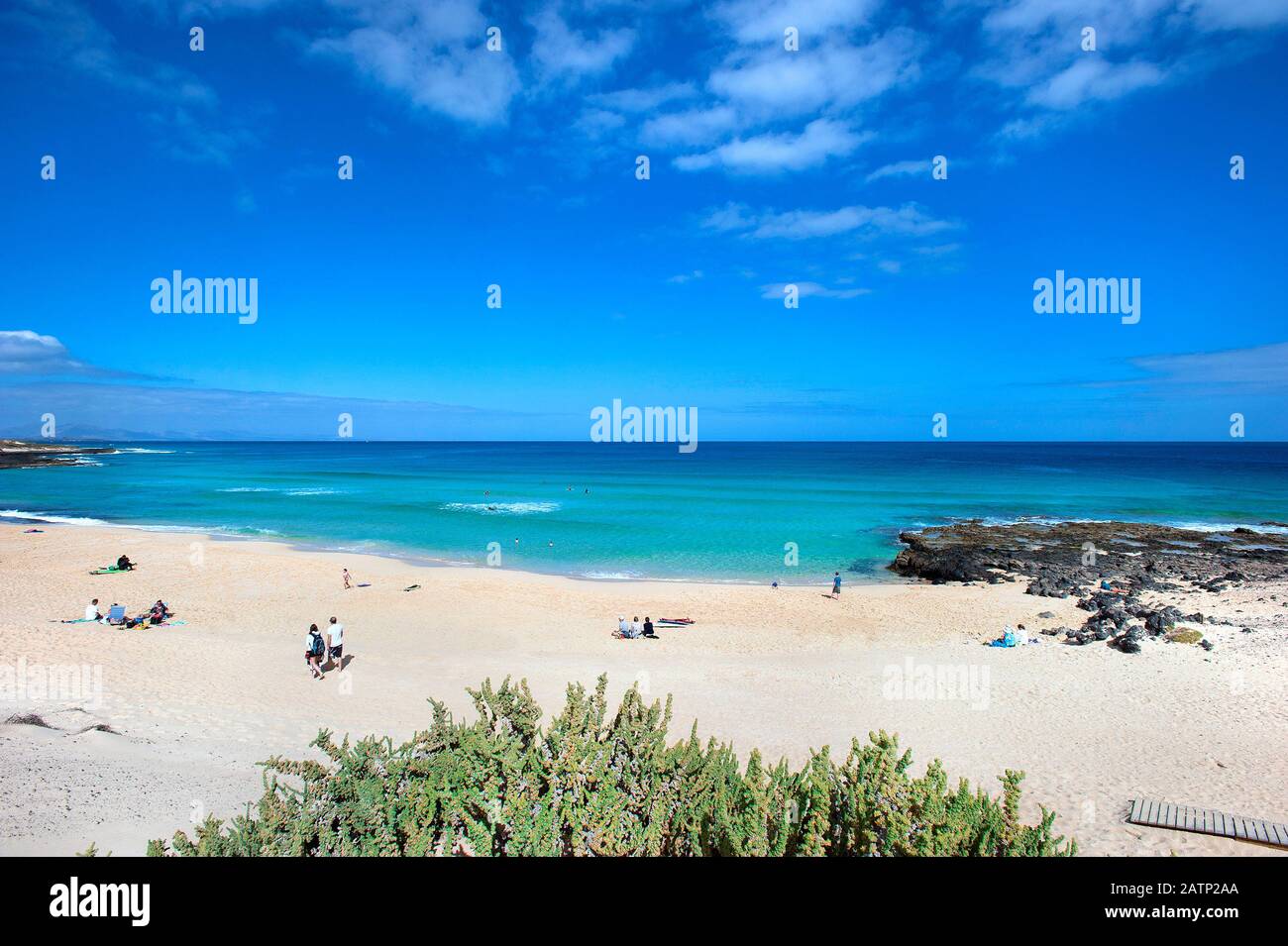 Strand in Corralejo, Fuerteventura, Kanarische Inseln, Spanien Stockfoto