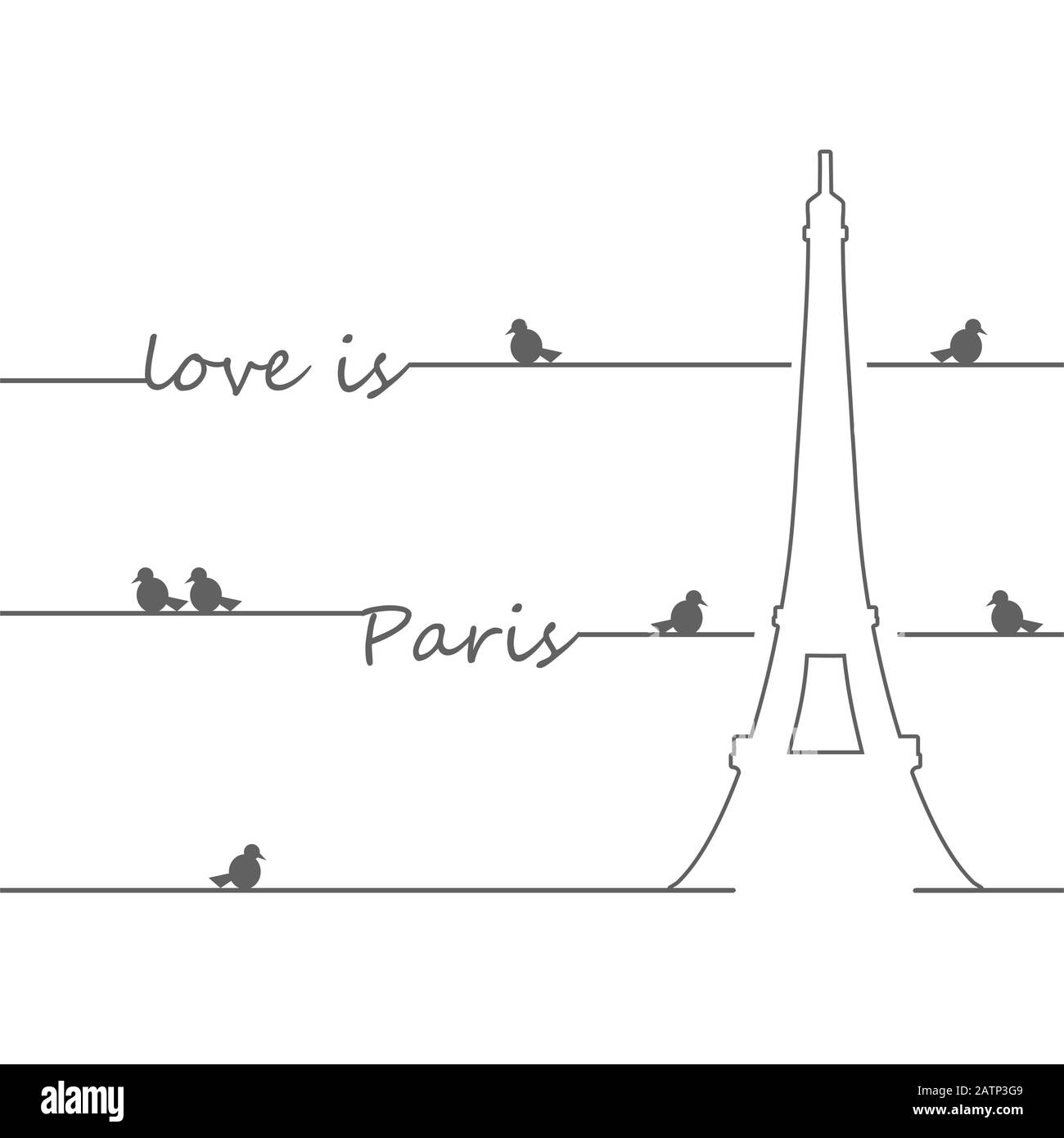 Paris architektonischen Symbol mit Schriftzug Stock Vektor