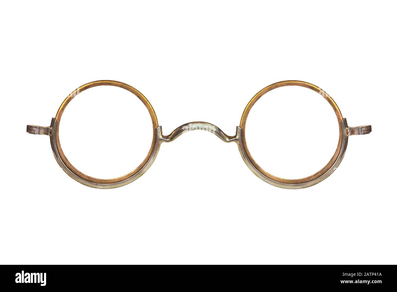 Vintage runde Brillen isoliert auf weißem Hintergrund Stockfoto