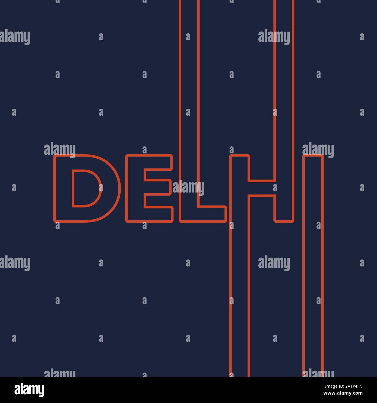 Delhi – Stadtname. Stock Vektor
