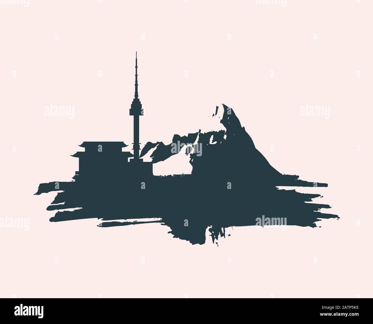 Namsan Tower in Seoul Symbol Stock Vektor