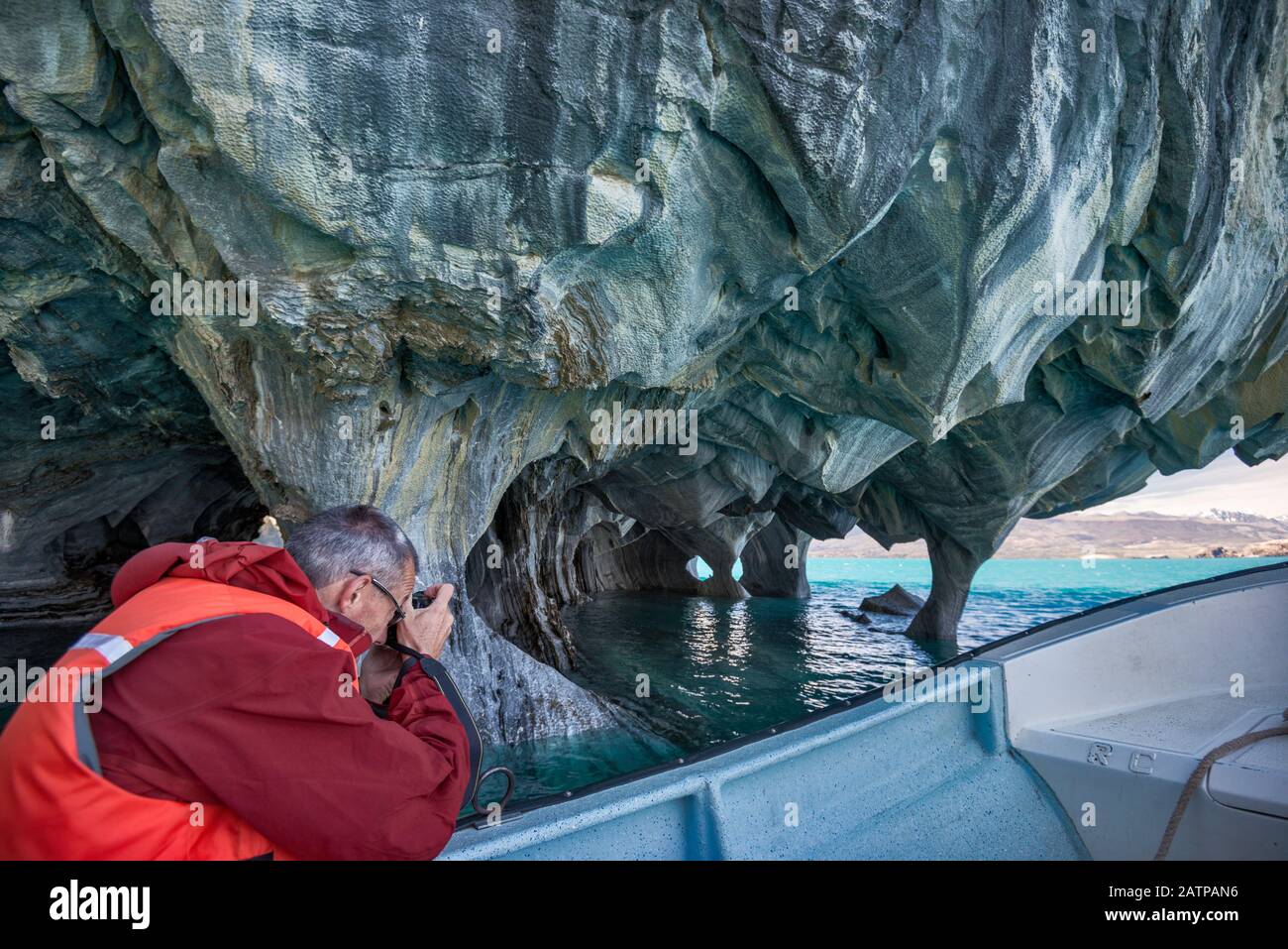 Marmorkathedrale in Marble Caves, Cuevas de Marmol, Lago General Carrera, Patagonia, Chile Stockfoto