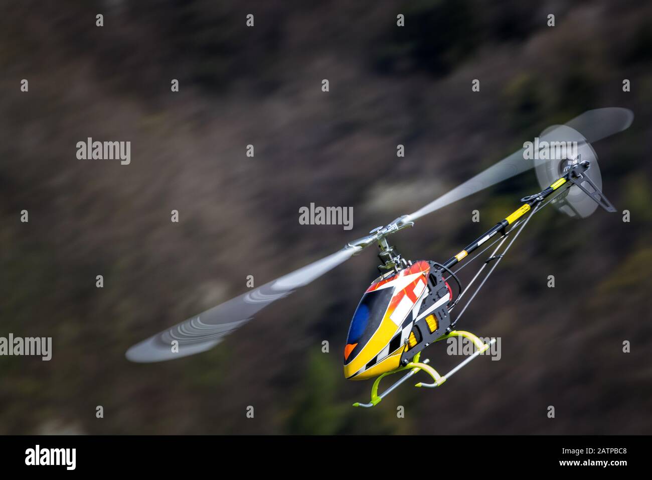 3D-Hubschrauber rc im Flug Stockfoto