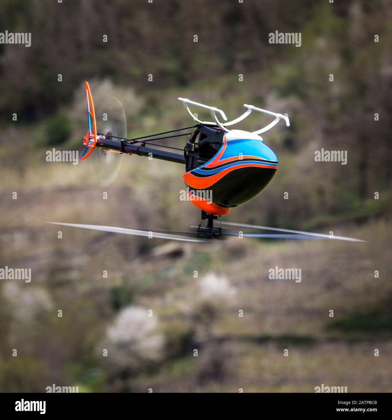 3D-Hubschrauber rc im Flug Stockfoto