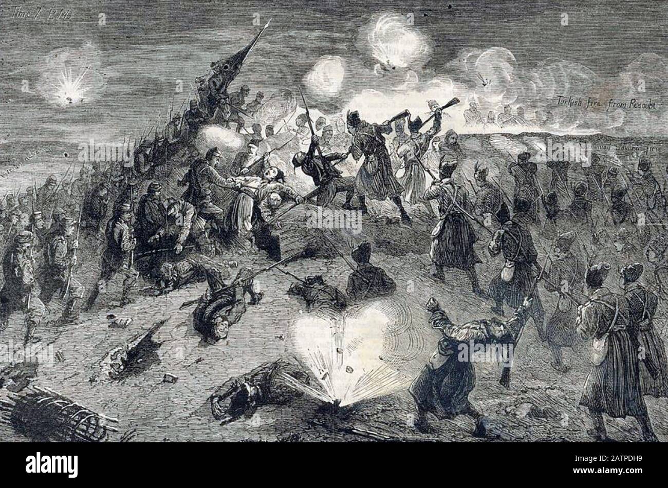 Schlacht VON PLEVNA 20. Juli-10. Dezember 1877. Die Festnahme der Grivitsa bezweifelt erneut Stockfoto