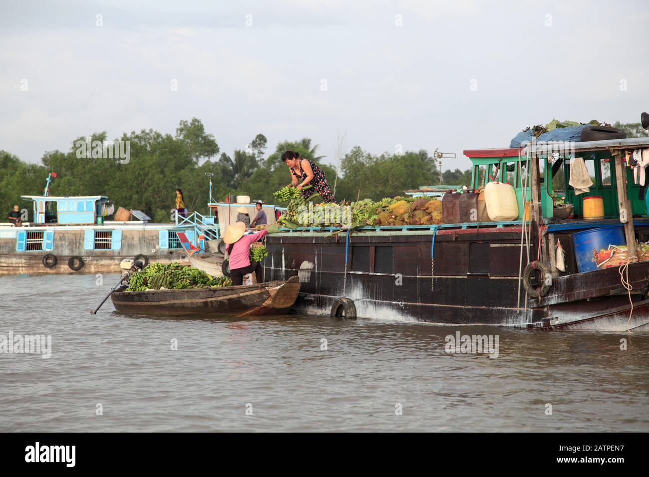 Floating Market, Tran On, Mekong Delta, Vinh Long Province, Vietnam, Südost-Asien, Asien Stockfoto