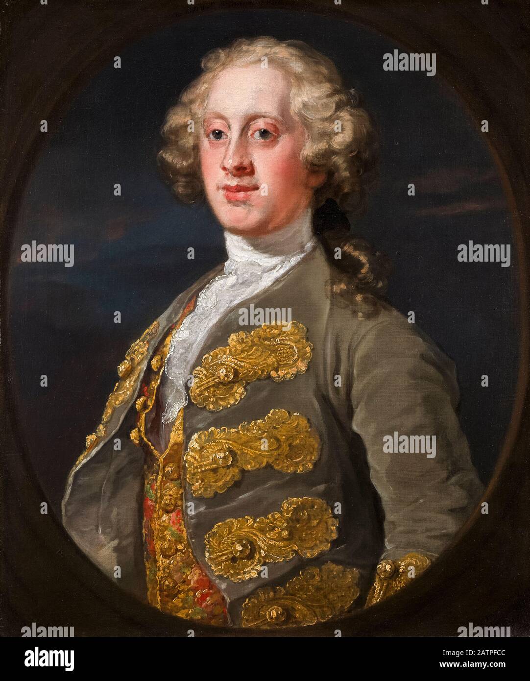 William Cavendish, Marquess of Hartington (1720–1764), später 4. Duke of Devonshire und Premierminister von Großbritannien 1756–1757, Porträtgemälde von William Hogarth, 1741 Stockfoto