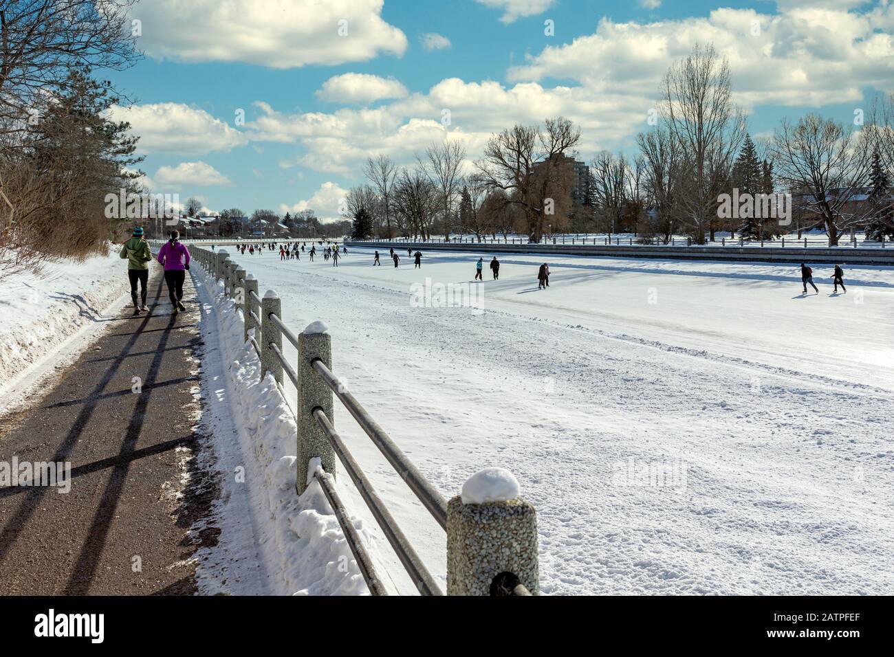 Schlittschuhlaufen auf dem Rideau-Kanal Stockfoto