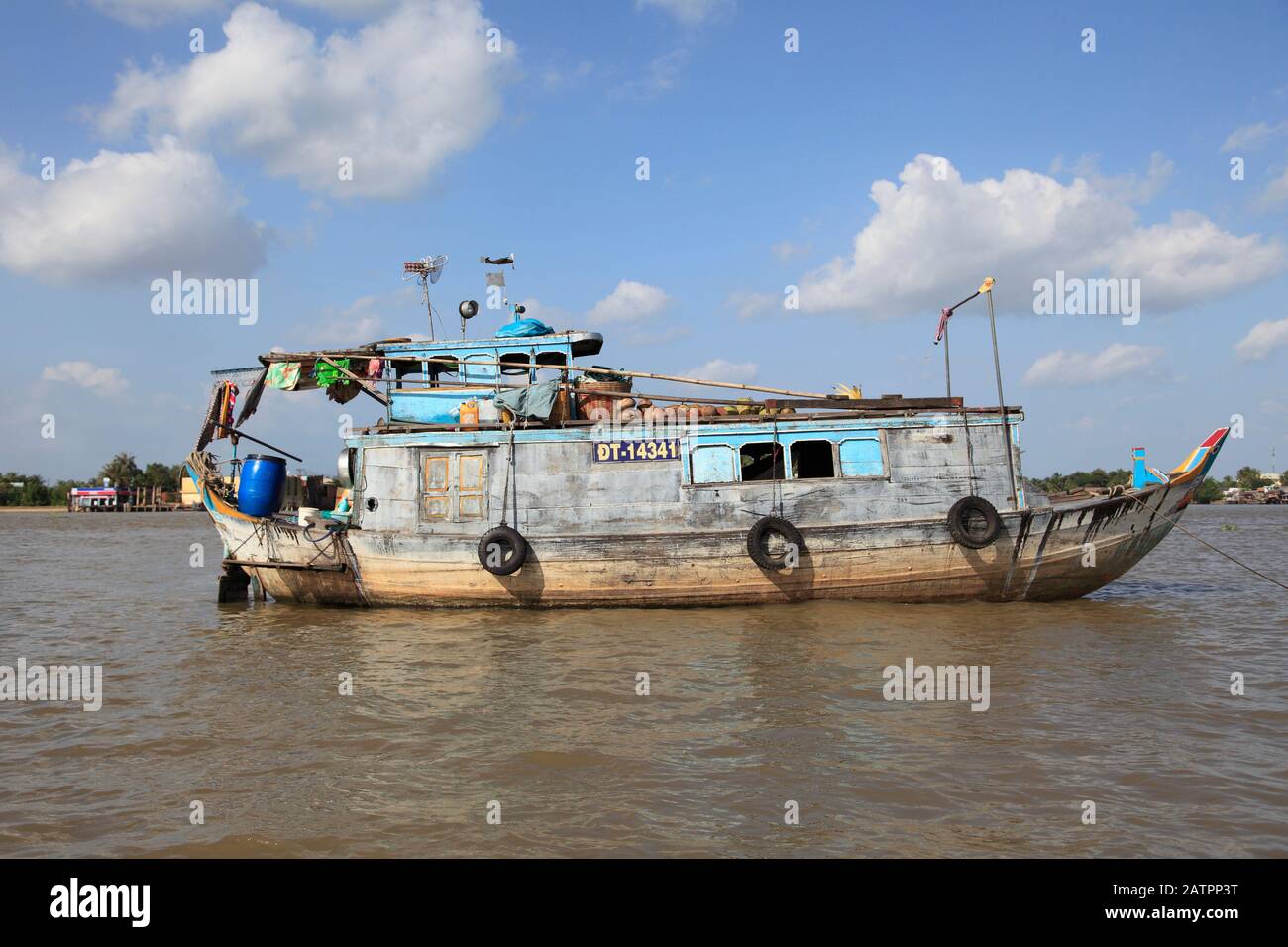 Boot, Mekong River, Mekong Delta, Vinh Long Province, Vietnam, Südostasien, Asien Stockfoto