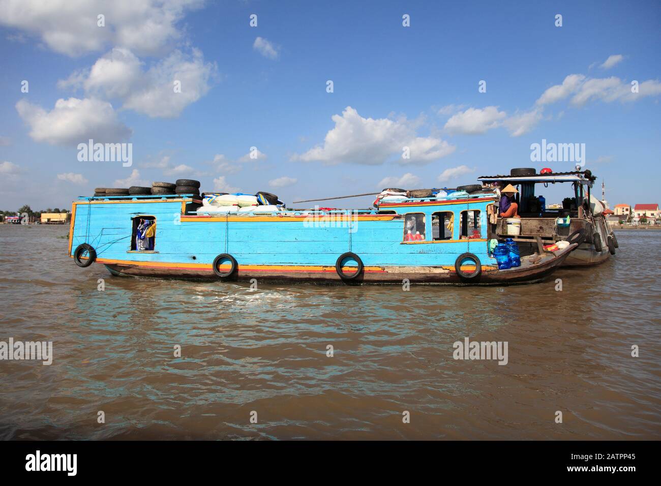 Boot, Mekong River, Mekong Delta, Vinh Long Province, Vietnam, Südostasien, Asien Stockfoto