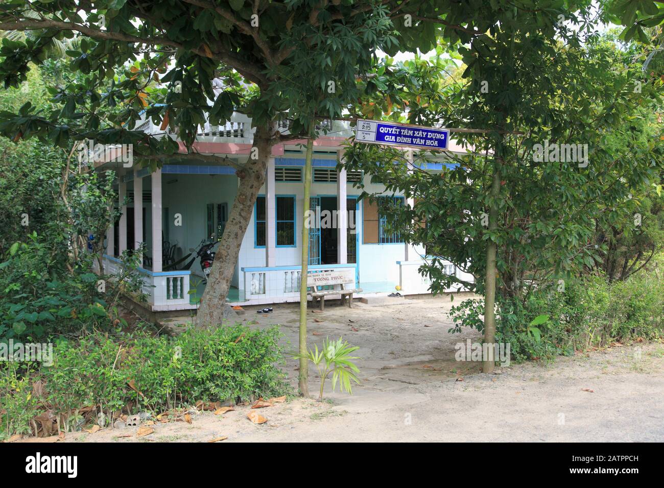 Traditionelles Haus, Cu Lao May, Dorf, Mekong Delta, Vinh Long Provinz, Vietnam, Südost-Asien, Asien Stockfoto