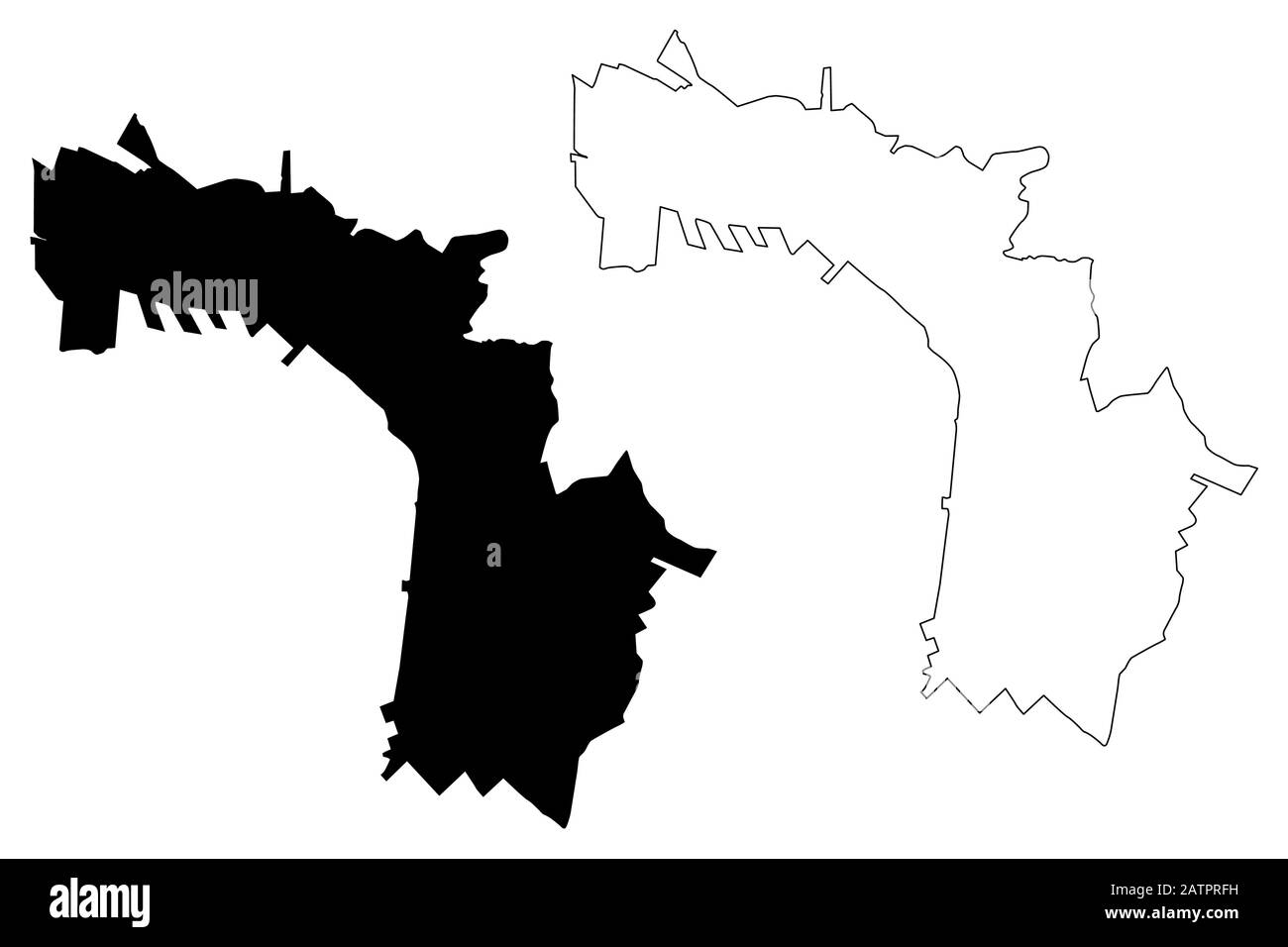 Stadt Saloniki (Hellenische Republik, Griechenland, HELAS, Zentralmakedonien) Kartenvektorillustration, Skizzenstadt von Saloniki oder Sa Stock Vektor
