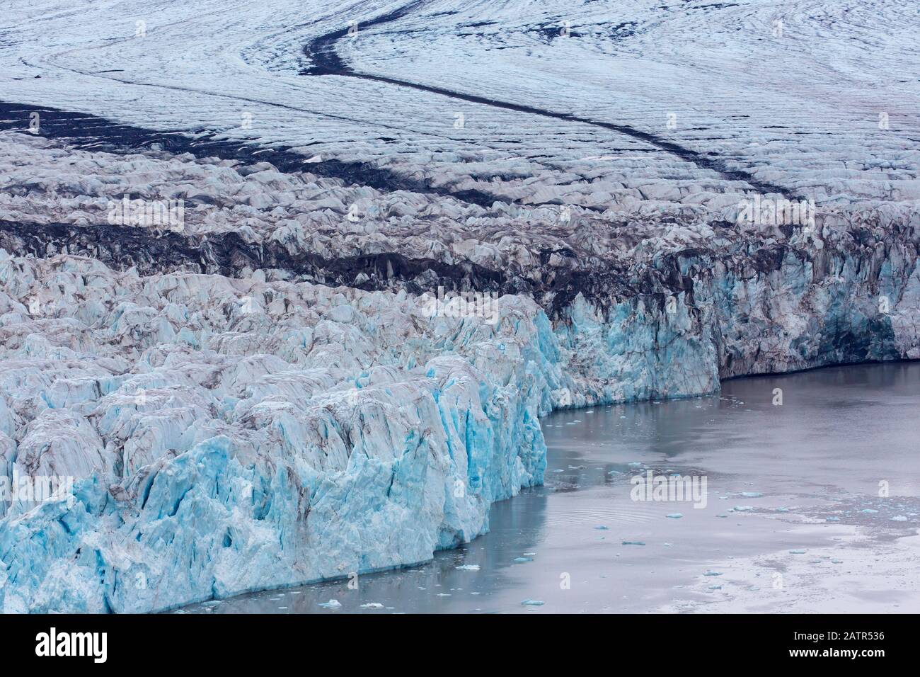 Osbornebreen-Gletscher in Oscar II Land geht in St. Jonsfjorden bei Spitzbergen/Spitzbergen, Norwegen Stockfoto