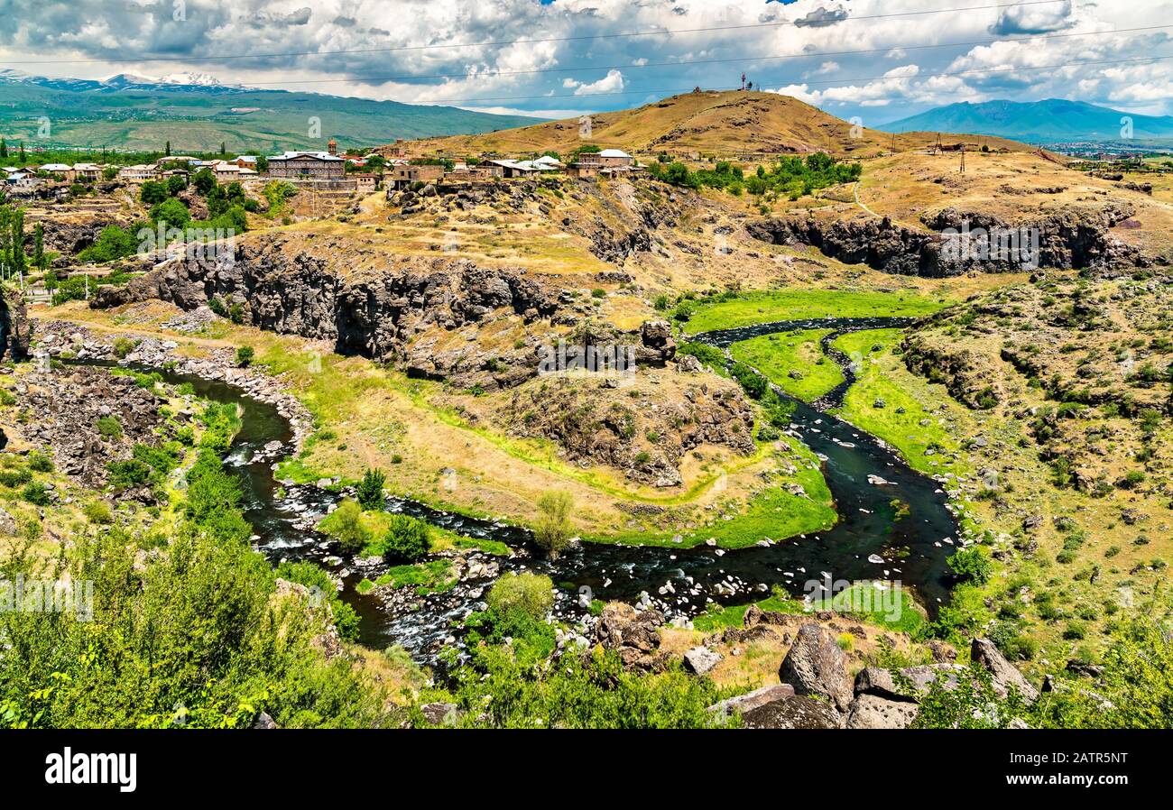 Kasagh River Canyon an Oshakan in Armenien Stockfoto