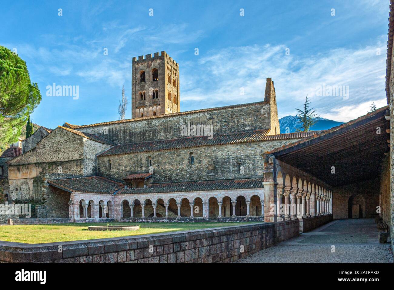 Abtei von San Michele di Cuxa, Codalet. Pyrenees Orientales, Frankreich Stockfoto