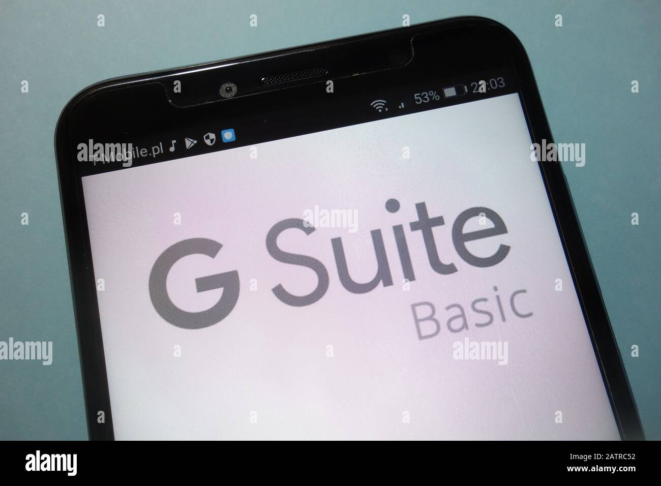 Google G Suite-Logo auf Smartphone Stockfoto