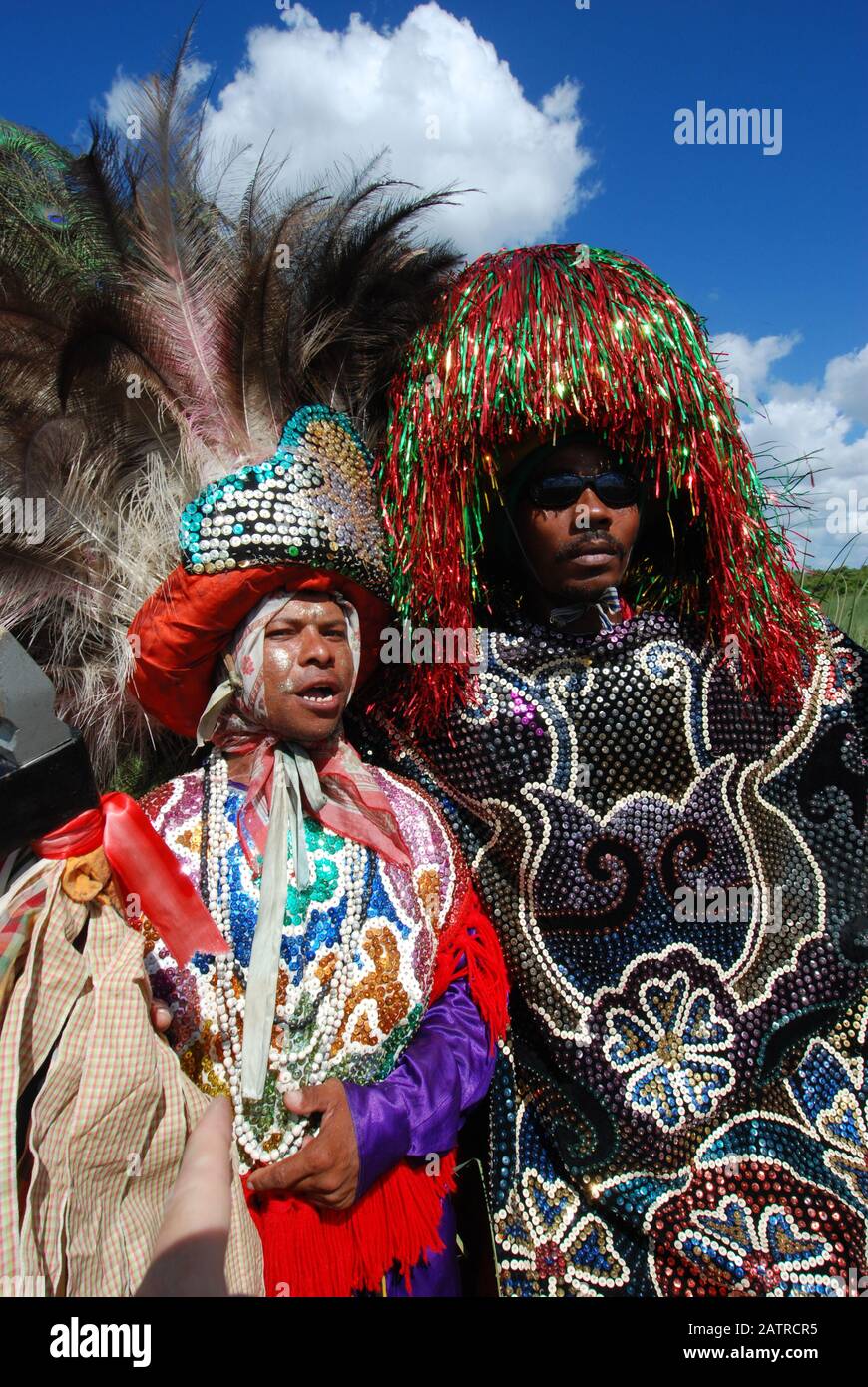 Alliance / Pernambuco / Brasilien. Februar 2008. Traditionelle "Maaracatus"-Parade während Karnevalstagen, in der Nordostlandschaft. Stockfoto