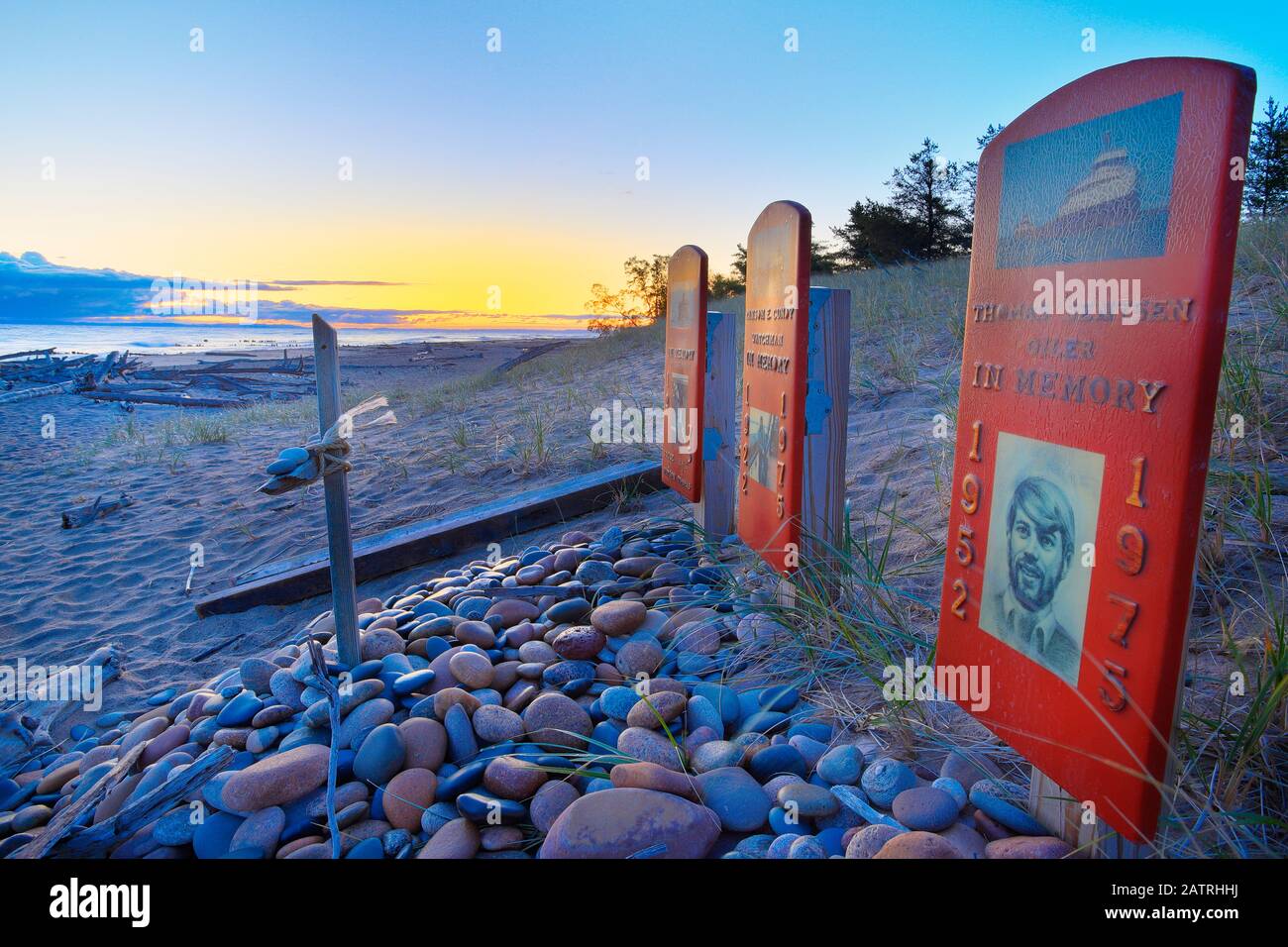 Edmund Fitzgerald Memorial, Whitefish Point, Great Lakes Shipwreck Museum, Paradise, Michigan, USA Stockfoto