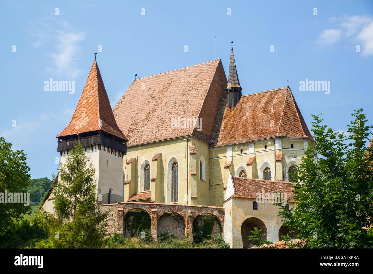 Biertan befestigte Kirche, 15th Jahrhundert; Biertan, Sibiu County, Rumänien Stockfoto