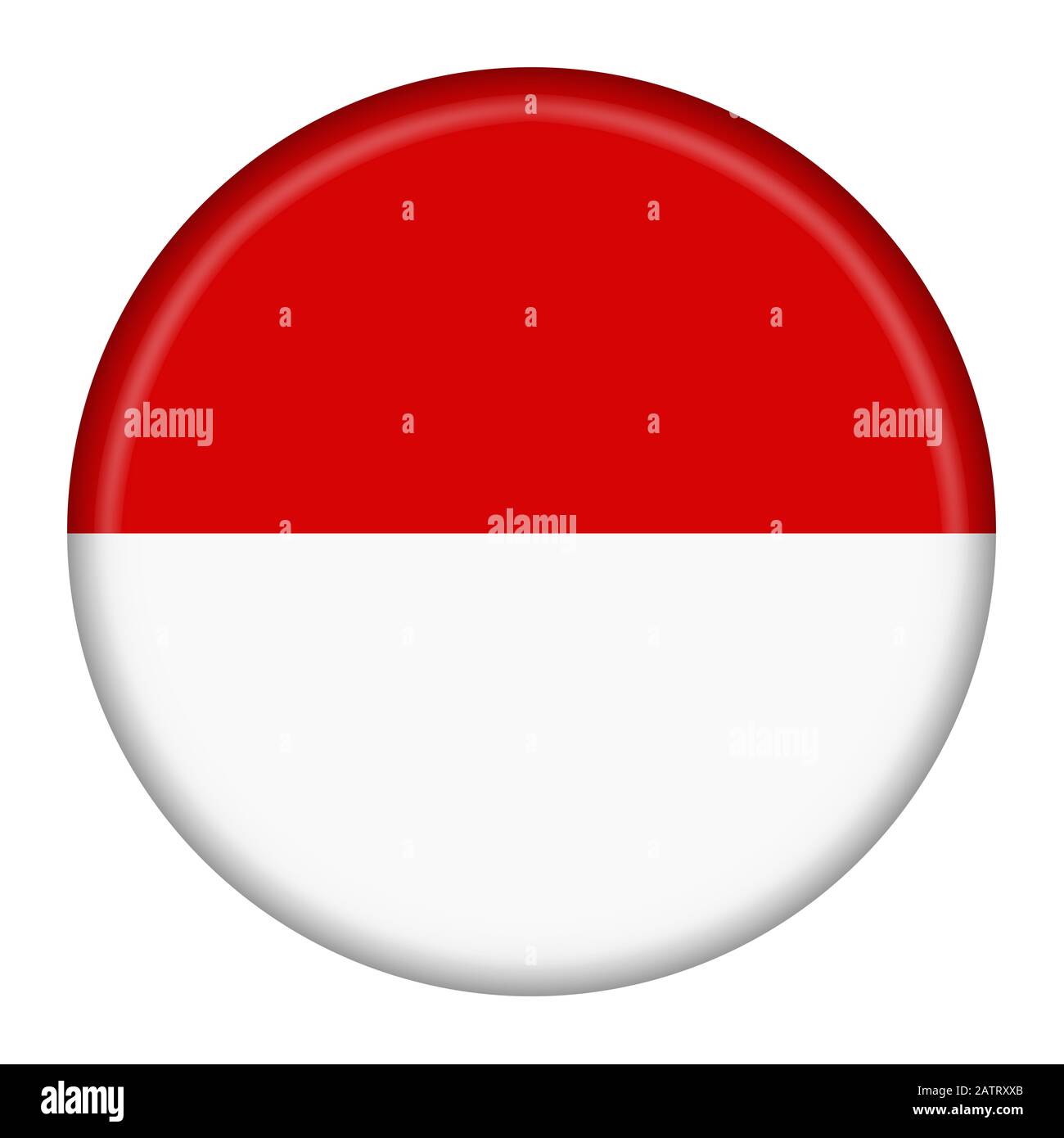 Eine Abbildung der Schaltfläche mit der Flagge Indonesiens mit Beschneidungspfad Stockfoto